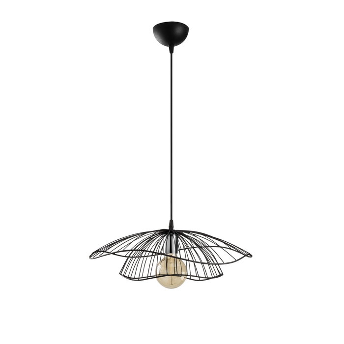 Opviq Lámpara de Araña de Metal Negro con Altura Ajustable